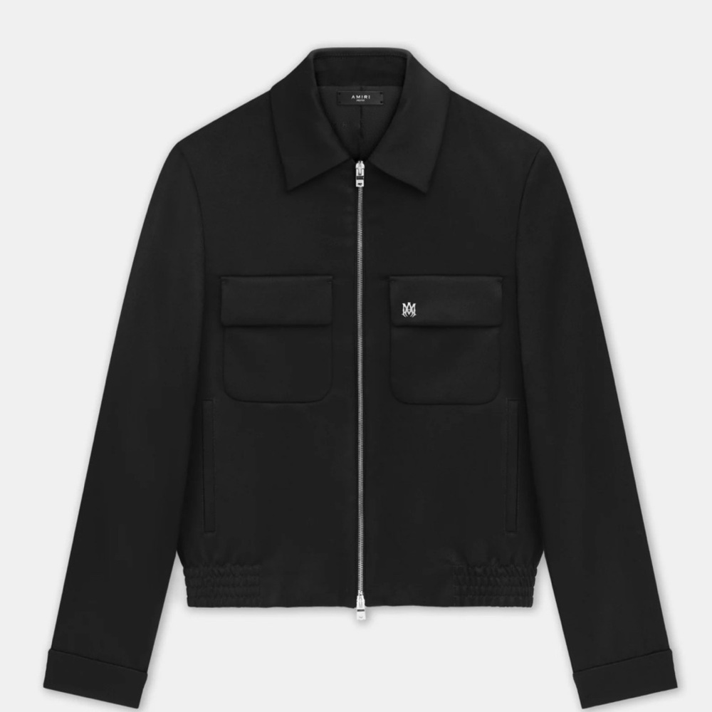 AMIRI Black Zip-Up Jacket with Silver Accents